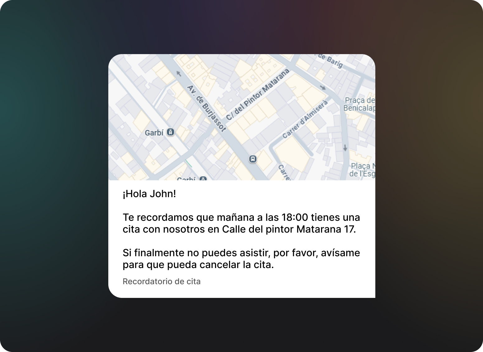 Mock Recordatorios automáticos